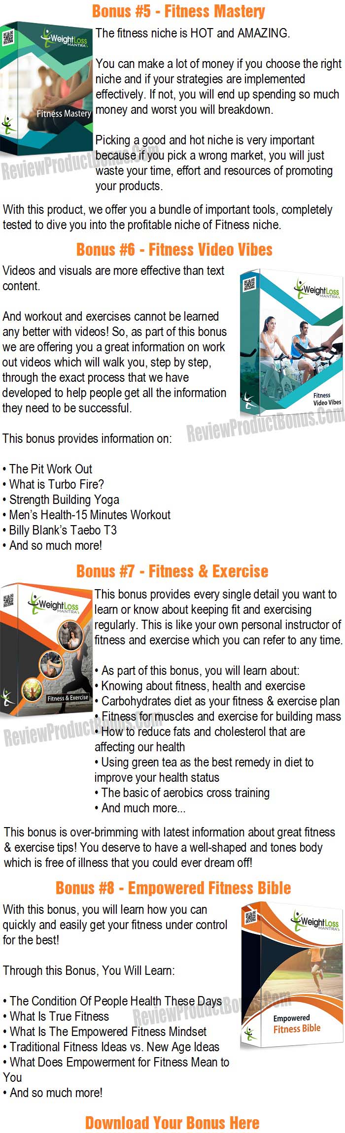 Weight Loss Mantra Bonuses