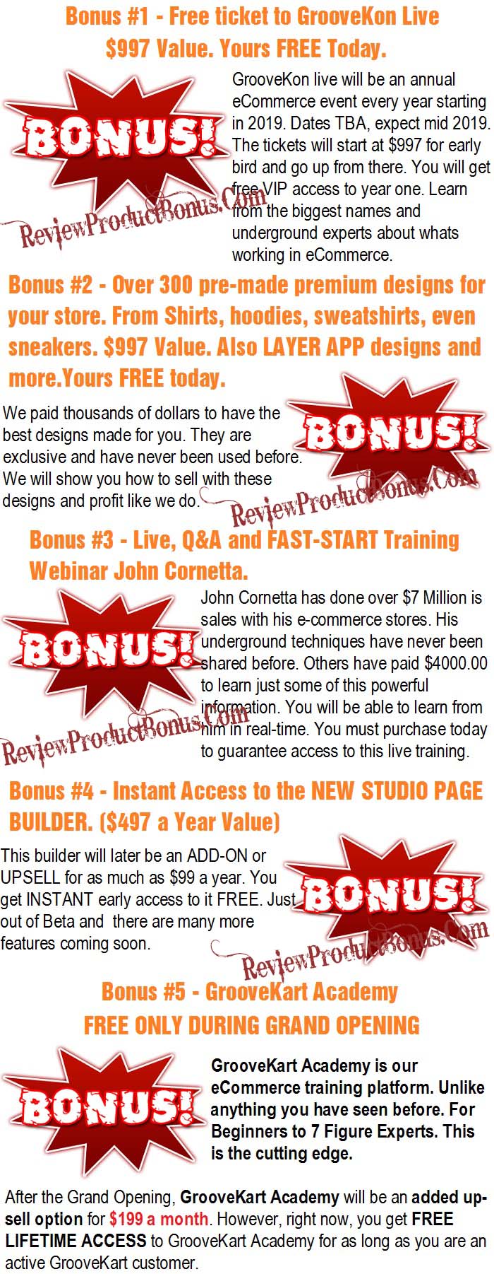 GrooveKart Bonuses