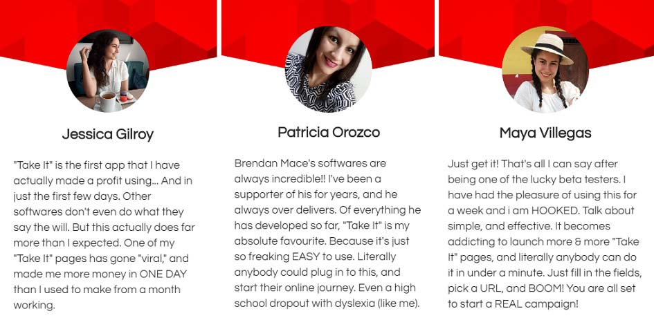TakeIt Testimonials