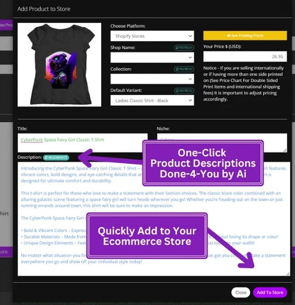 ONE-CLICK PRODUCT DESCRIPTIONS