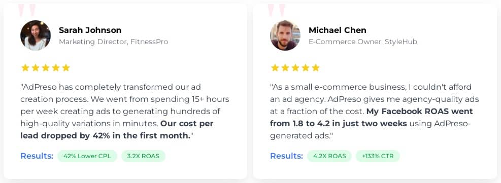 AdPreso AI Testimonial