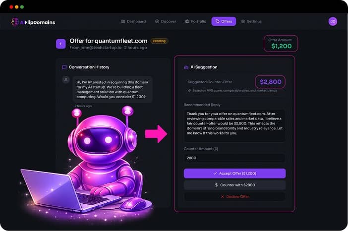AIFlipDomain Step 4 - AI Handles the Negotiation
