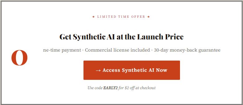 Get Access Synthetic AI Early Bird Discount