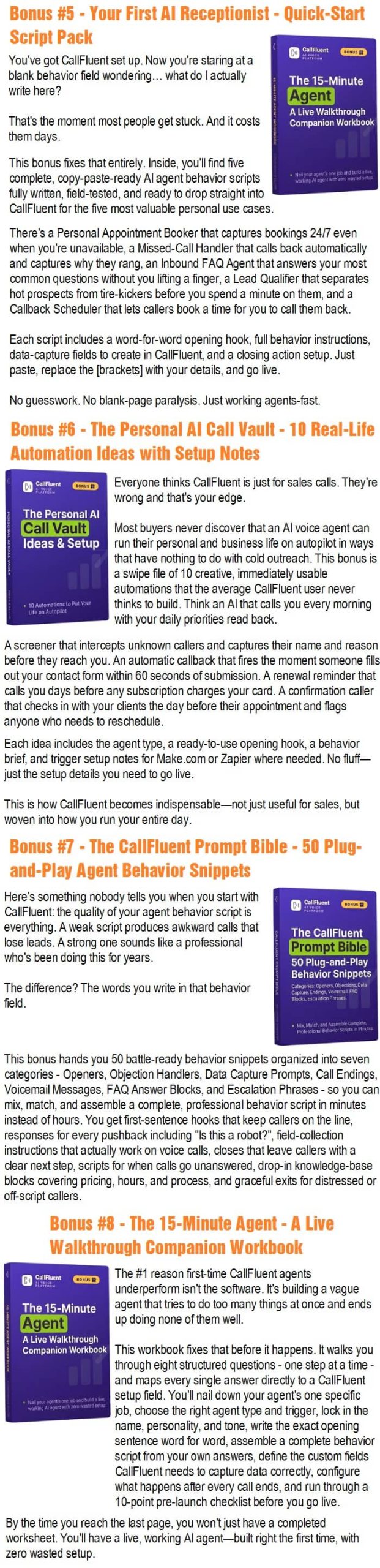 Callfluent AI 2.0 Bonuses