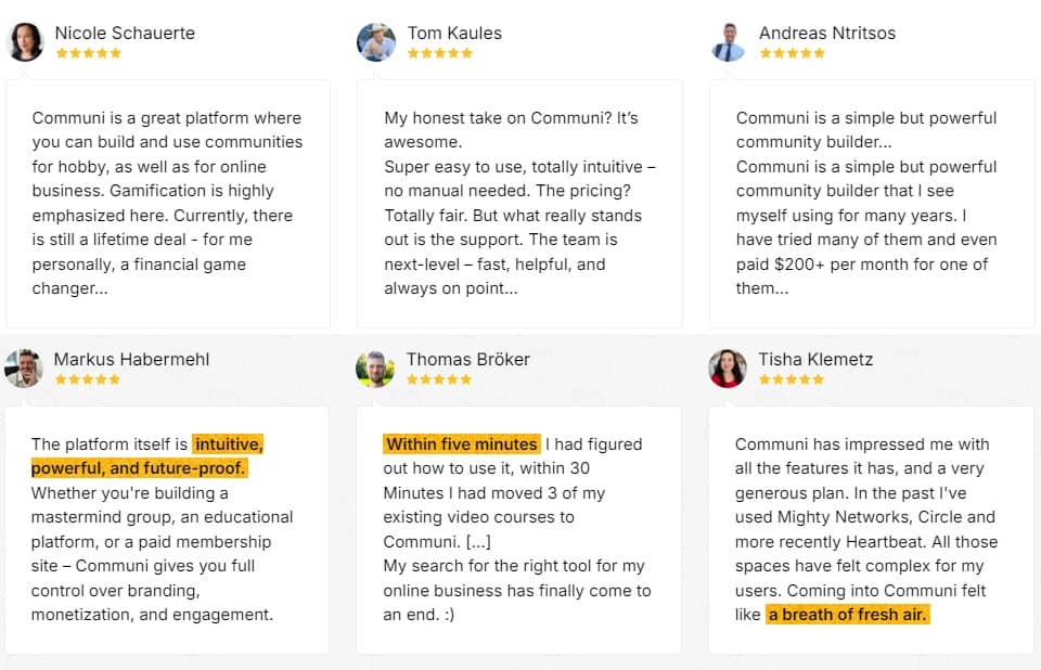 Communi Testimonials