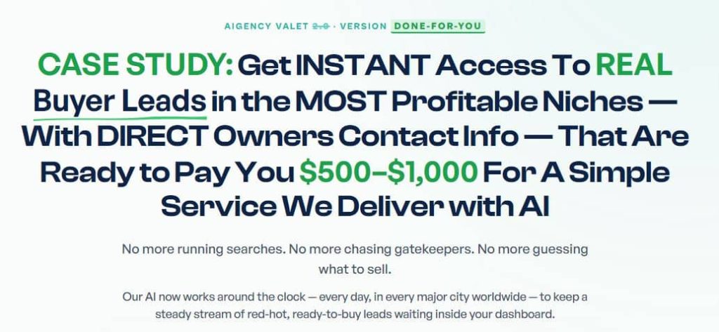 Aigency Valet DFY by Joshua Zamora