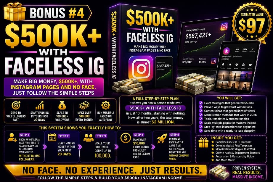 TeleHealth Profits Bonuses - $500K With Faceless IG