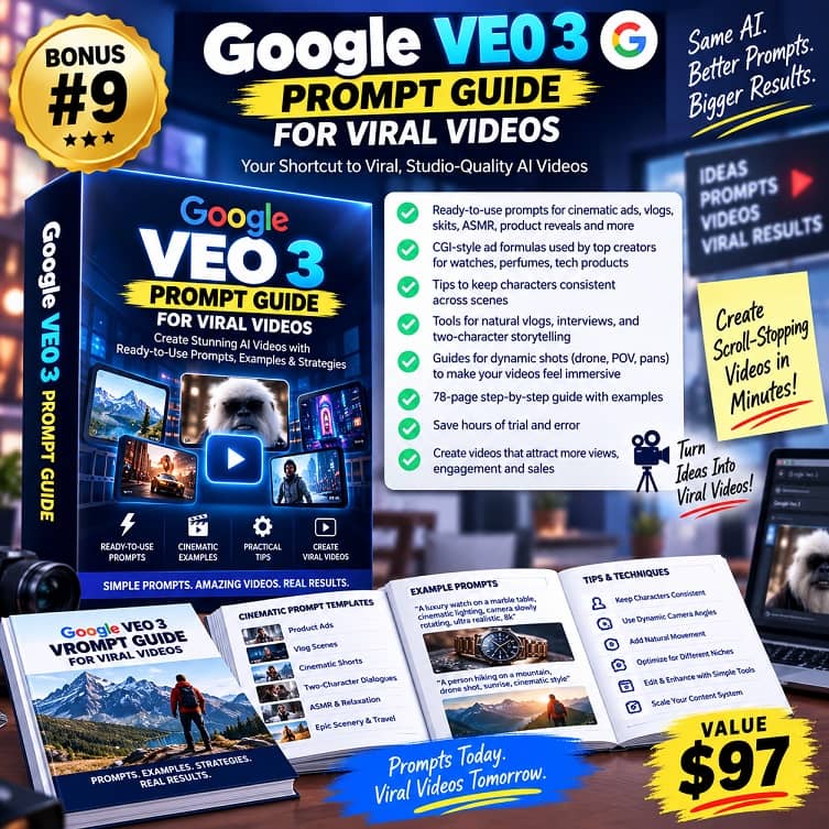 Google VEO 3 Prompt Guide for Viral Videos Commission Cycle Bonus 9